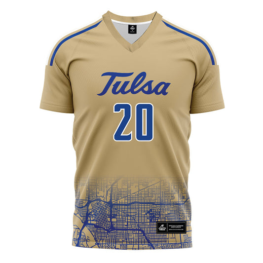 Tulsa - NCAA Men's Soccer : Nick Nkansa-Dwamena - Old Gold Soccer Jersey-0