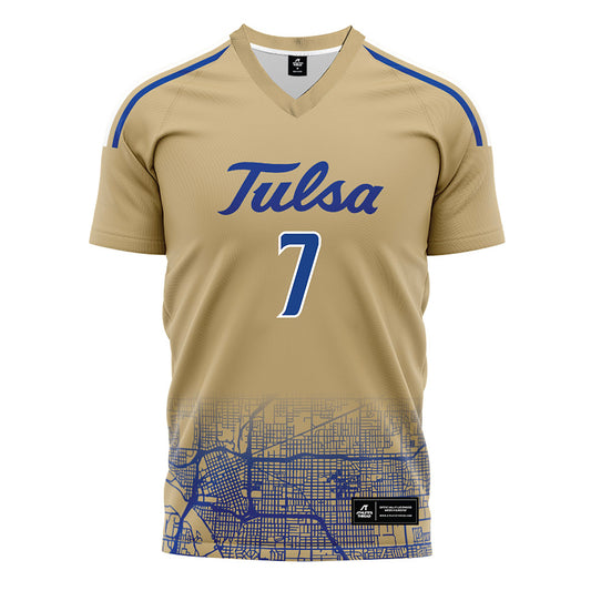 Tulsa - NCAA Men's Soccer : Arnau Pedrola - Old Gold Soccer Jersey-0
