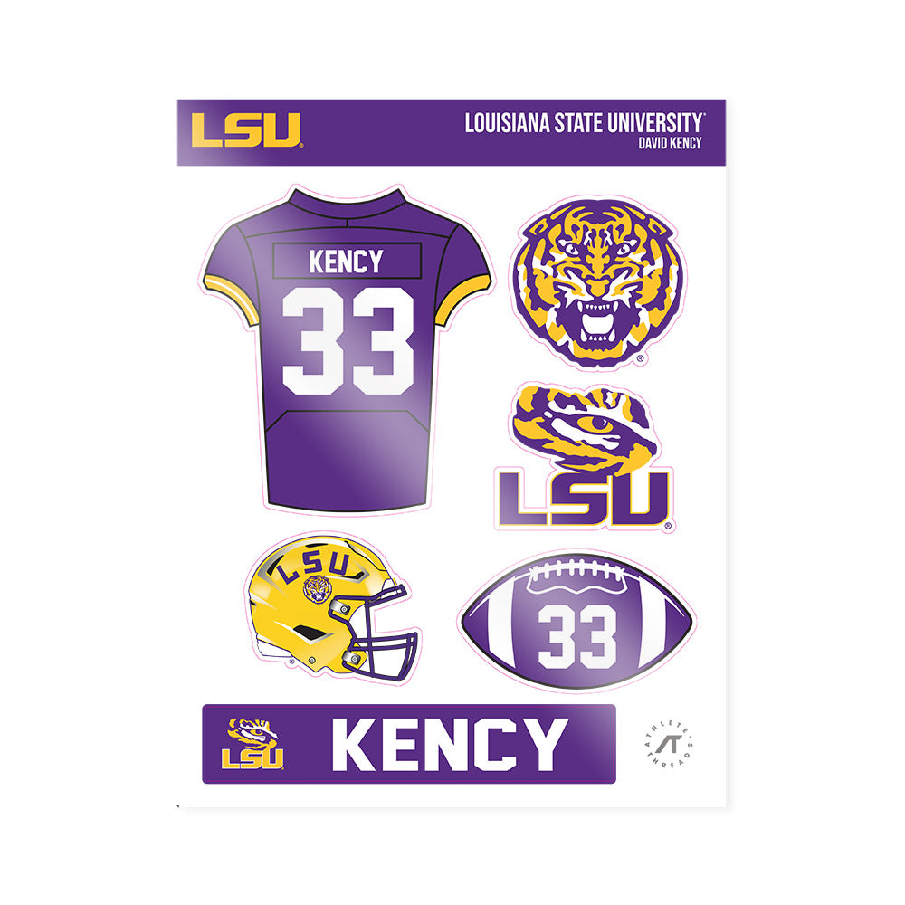LSU - NCAA Football : David Kency - Sticker Sheet-0