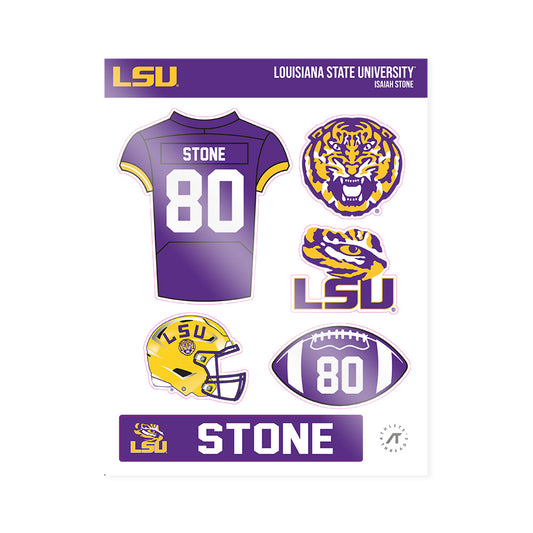 LSU - NCAA Football : Isaiah Stone - Sticker Sheet-0