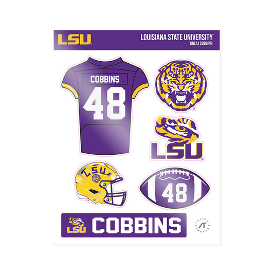 LSU - NCAA Football : Kolaj Cobbins - Sticker Sheet-0