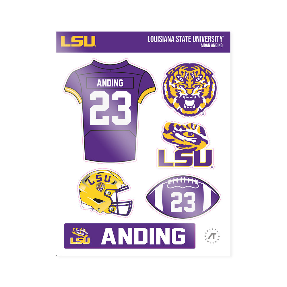 LSU - NCAA Football : Aidan Anding - Sticker Sheet-0