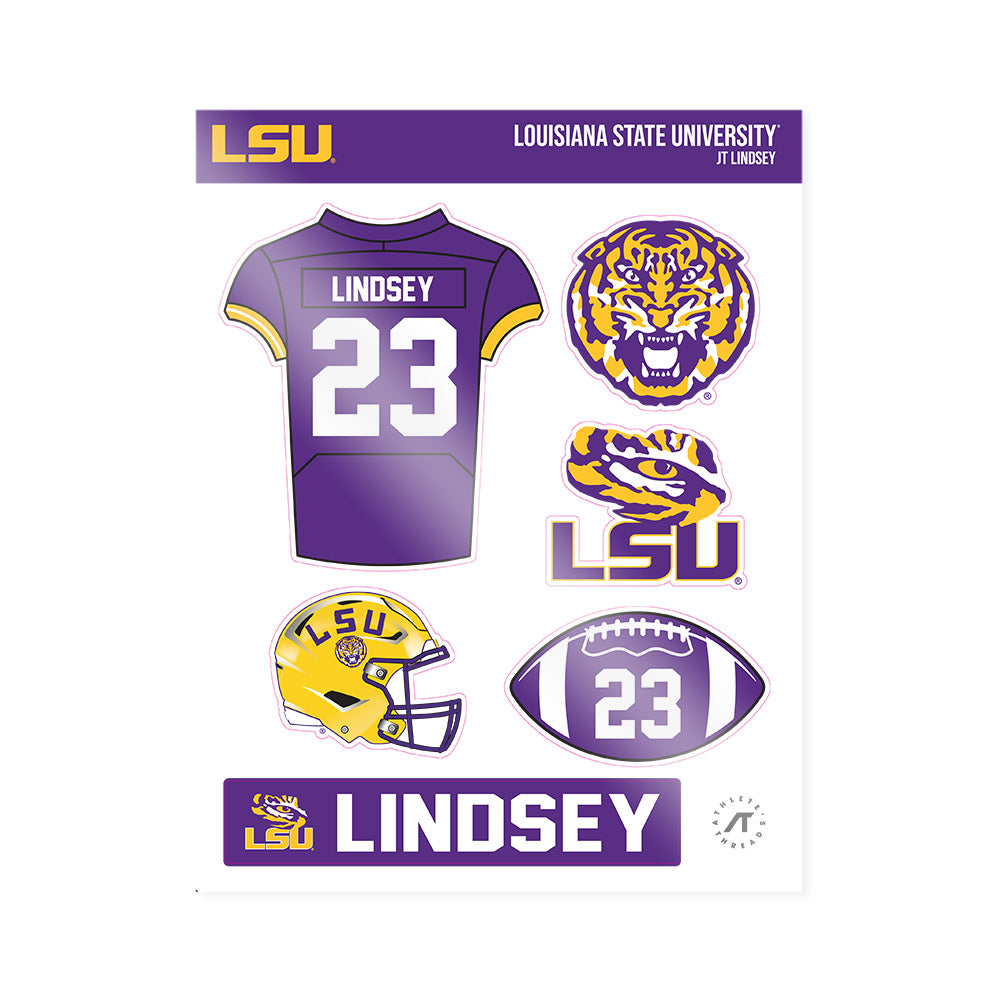 LSU - NCAA Football : Jt Lindsey - Sticker Sheet-0