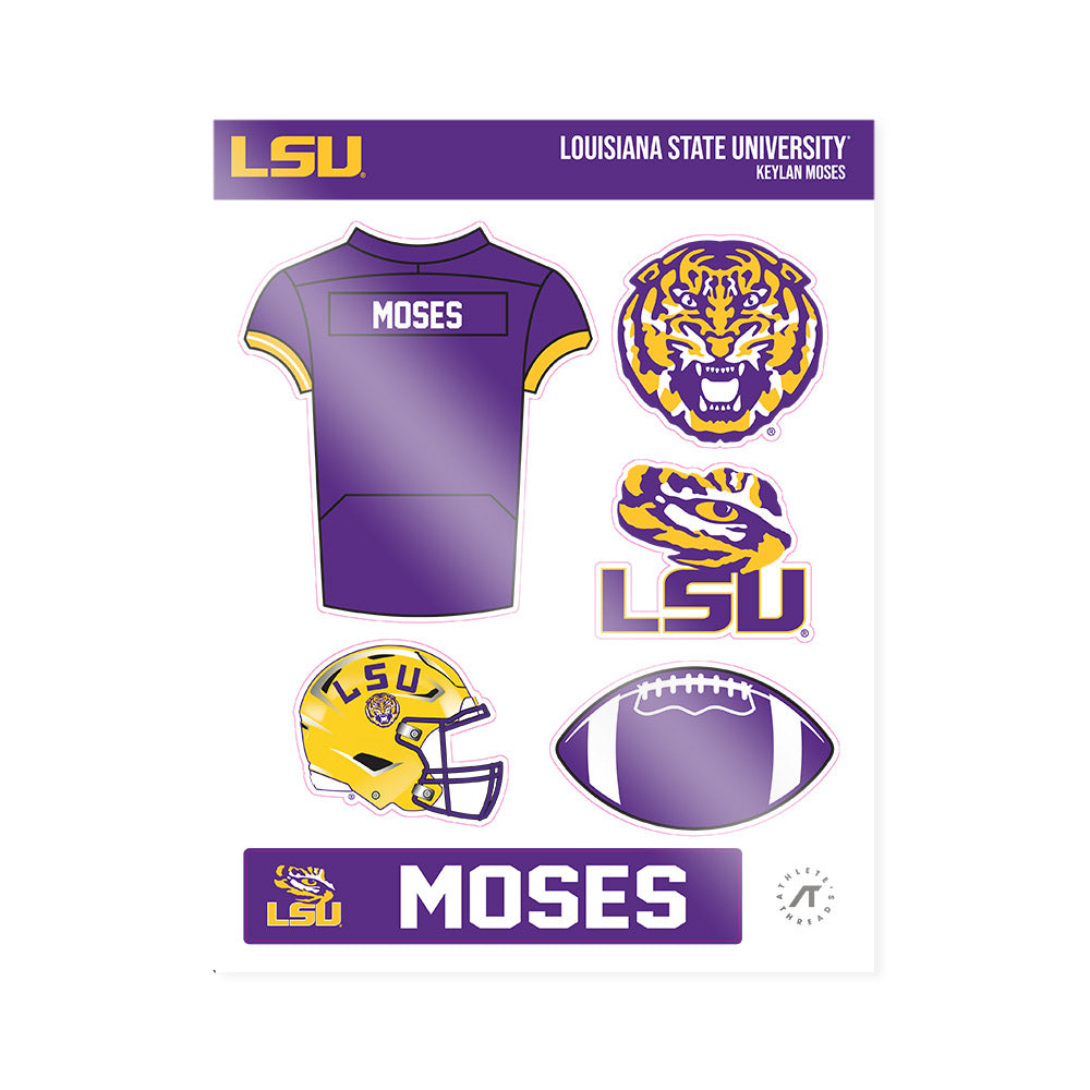 LSU - NCAA Football : Keylan Moses - Sticker Sheet-0