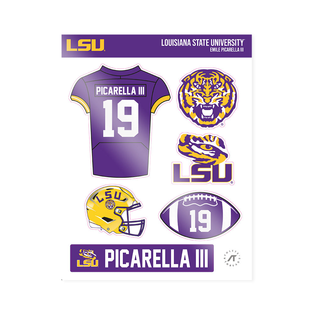 LSU - NCAA Football : Emile Picarella III - Sticker Sheet-0