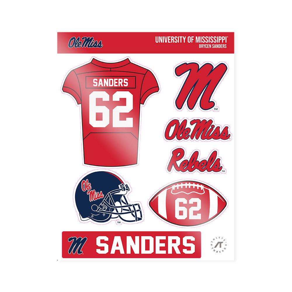 Ole Miss - NCAA Football : Brycen Sanders - Sticker Sheet-0