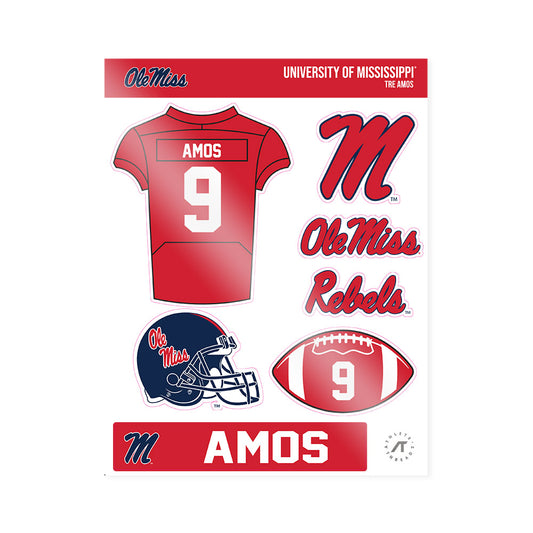 Ole Miss - NCAA Football : Tre Amos - Sticker Sheet-0