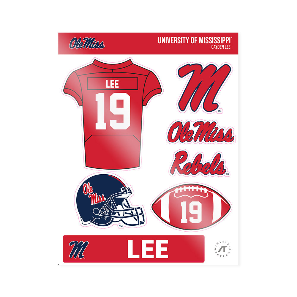 Ole Miss - NCAA Football : Cayden Lee - Sticker Sheet-0