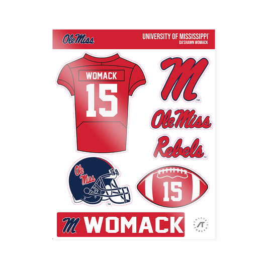Ole Miss - NCAA Football : Da'Shawn Womack - Sticker Sheet-0