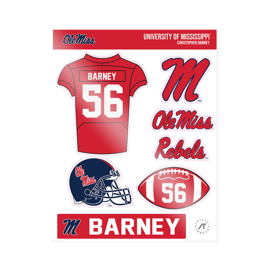 Ole Miss - NCAA Football : Christopher Barney - Sticker Sheet-0