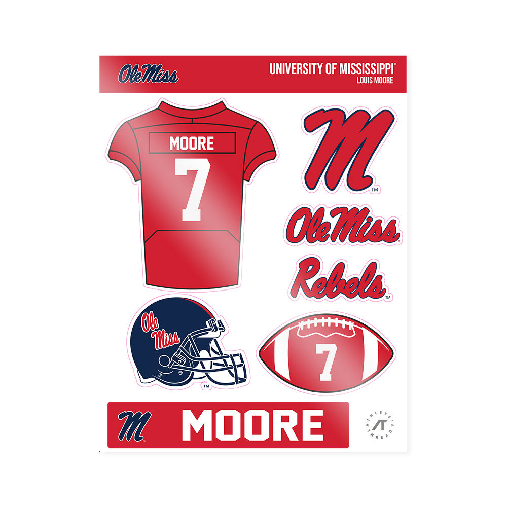 Ole Miss - NCAA Football : Louis Moore - Sticker Sheet-0