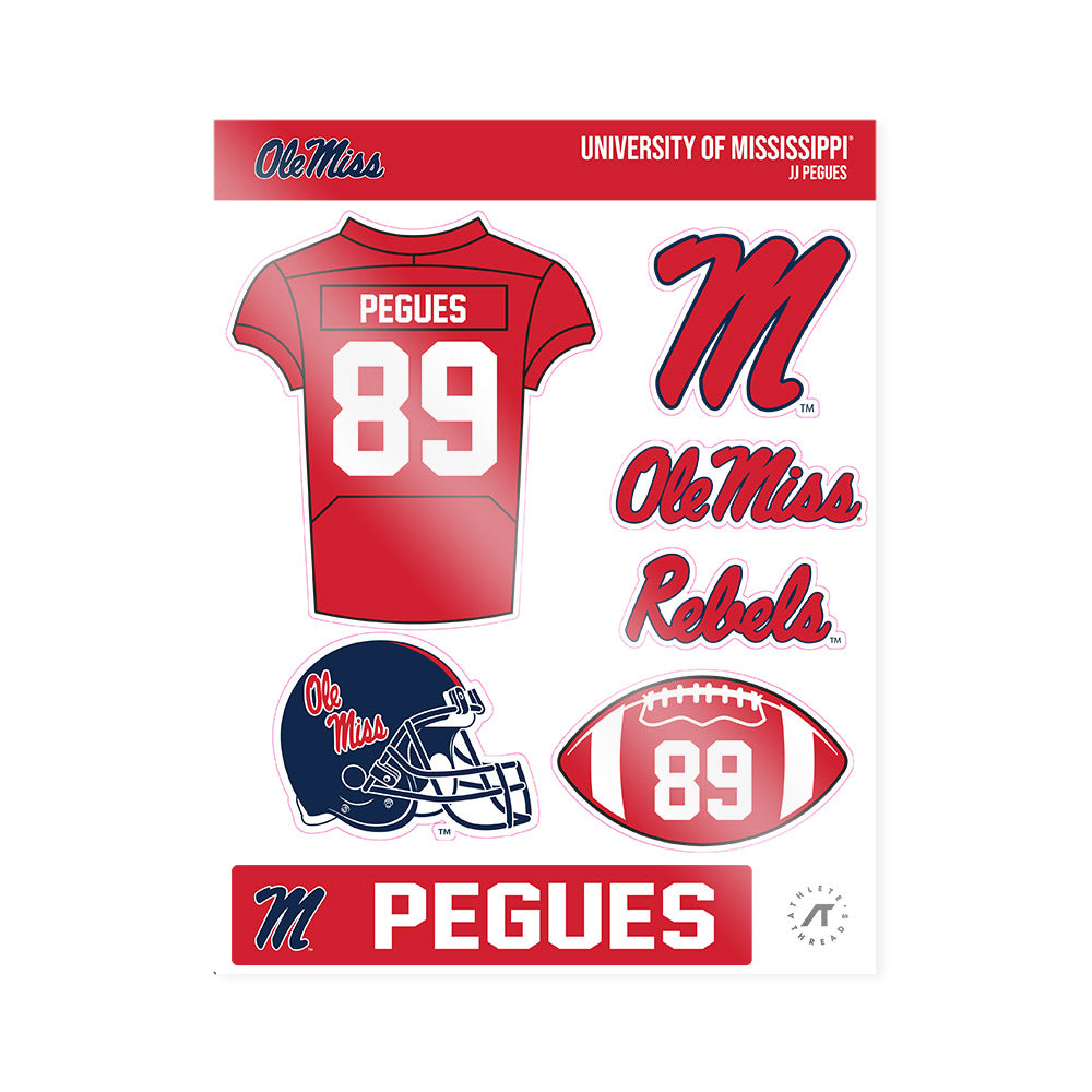 Ole Miss - NCAA Football : JJ Pegues - Sticker Sheet-0