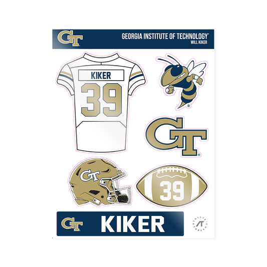 Georgia Tech - NCAA Football : Will Kiker - Sticker Sheet-0