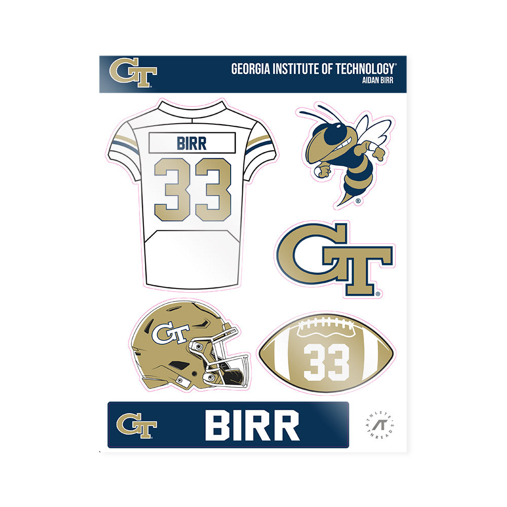 Georgia Tech - NCAA Football : Aidan Birr - Sticker Sheet-0