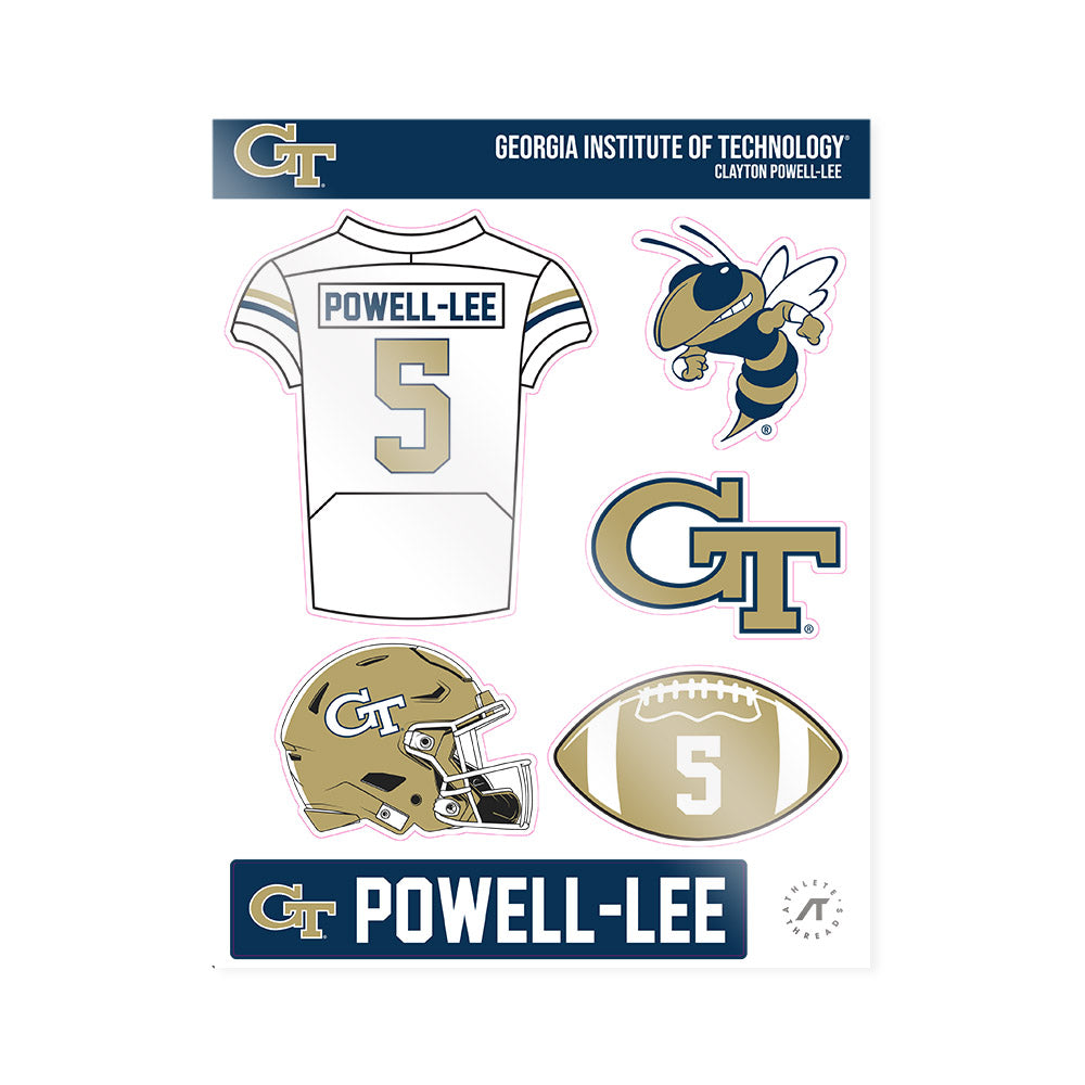 Georgia Tech - NCAA Football : Clayton Powell-Lee - Sticker Sheet-0