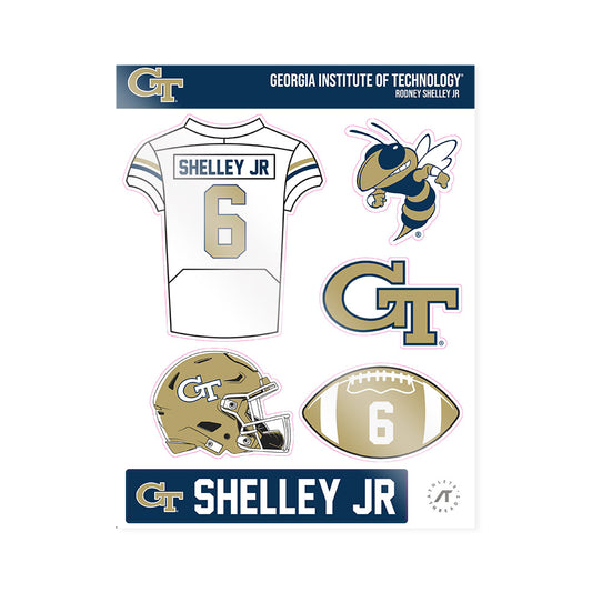 Georgia Tech - NCAA Football : Rodney Shelley Jr - Sticker Sheet-0