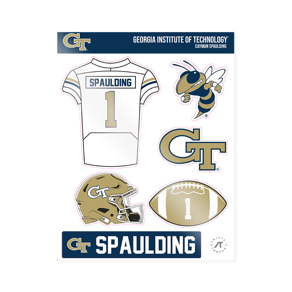 Georgia Tech - NCAA Football : Cayman Spaulding - Sticker Sheet-0