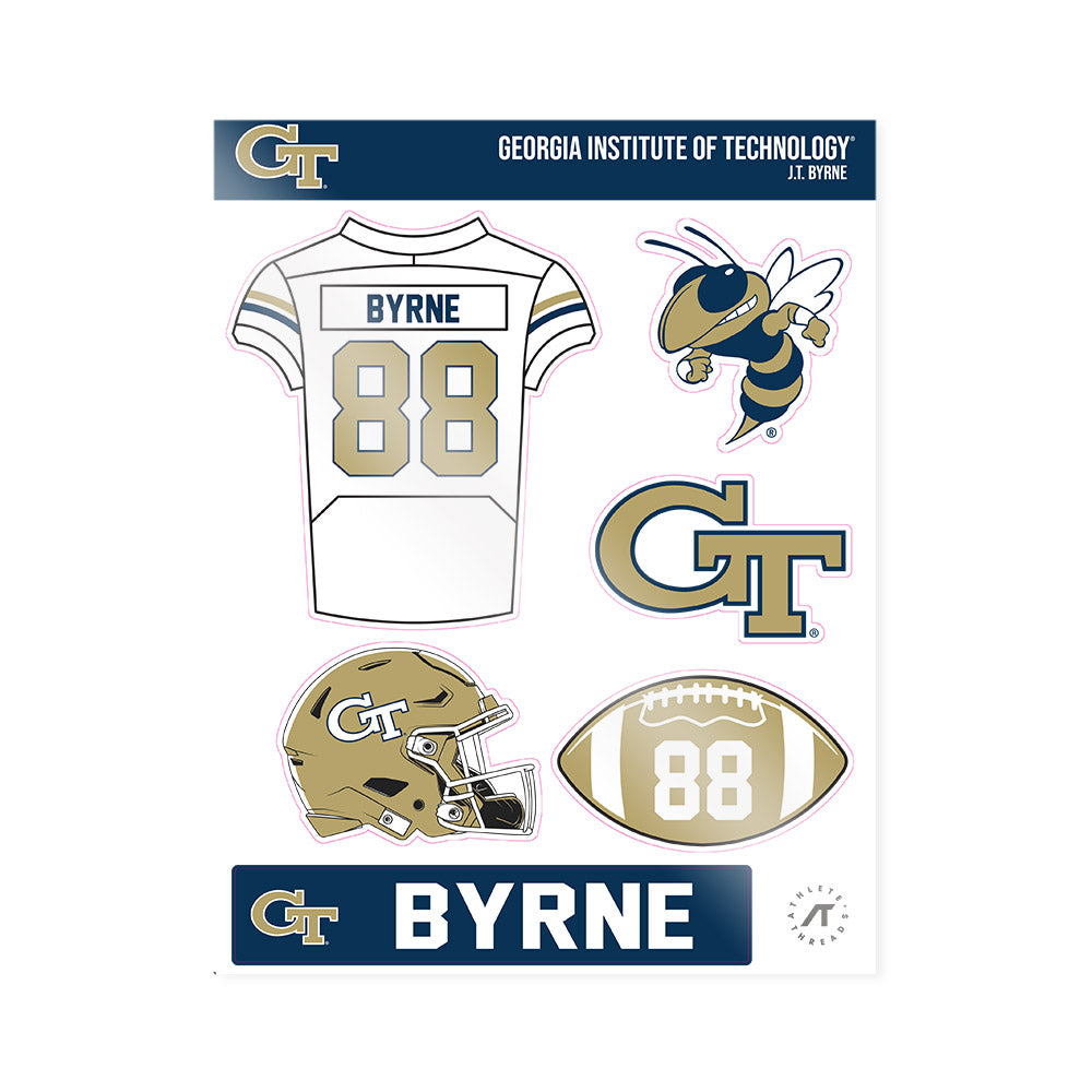 Georgia Tech - NCAA Football : J.T. Byrne - Sticker Sheet-0