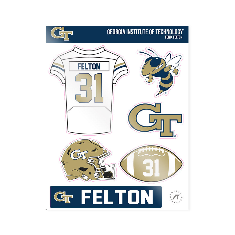 Georgia Tech - NCAA Football : Fenix Felton - Sticker Sheet-0