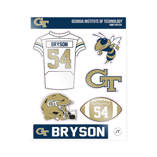 Georgia Tech - NCAA Football : Jimmy Bryson - Sticker Sheet-0
