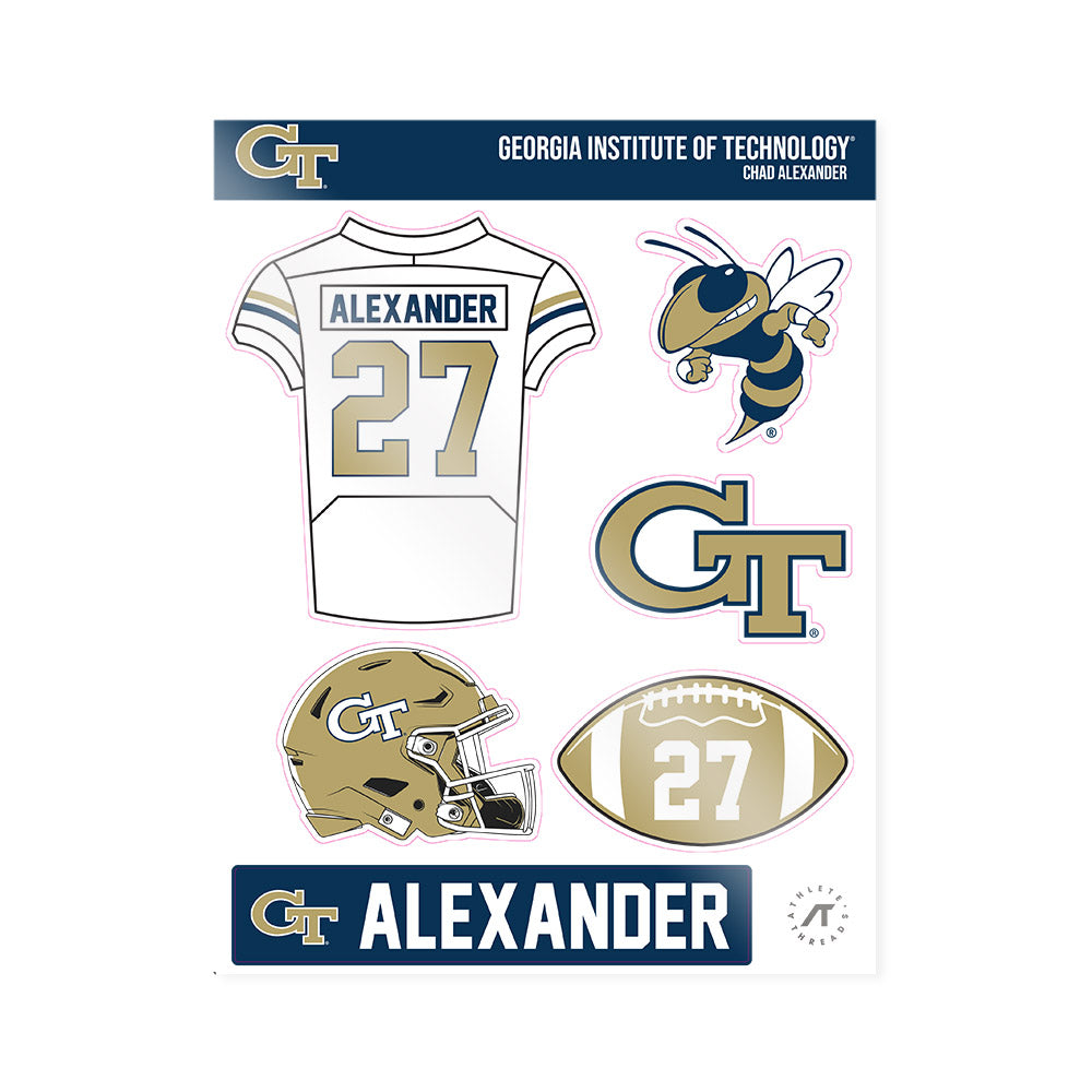 Georgia Tech - NCAA Football : Chad Alexander - Sticker Sheet-0