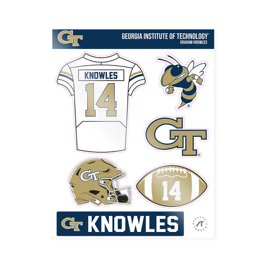 Georgia Tech - NCAA Football : Graham Knowles - Sticker Sheet-0