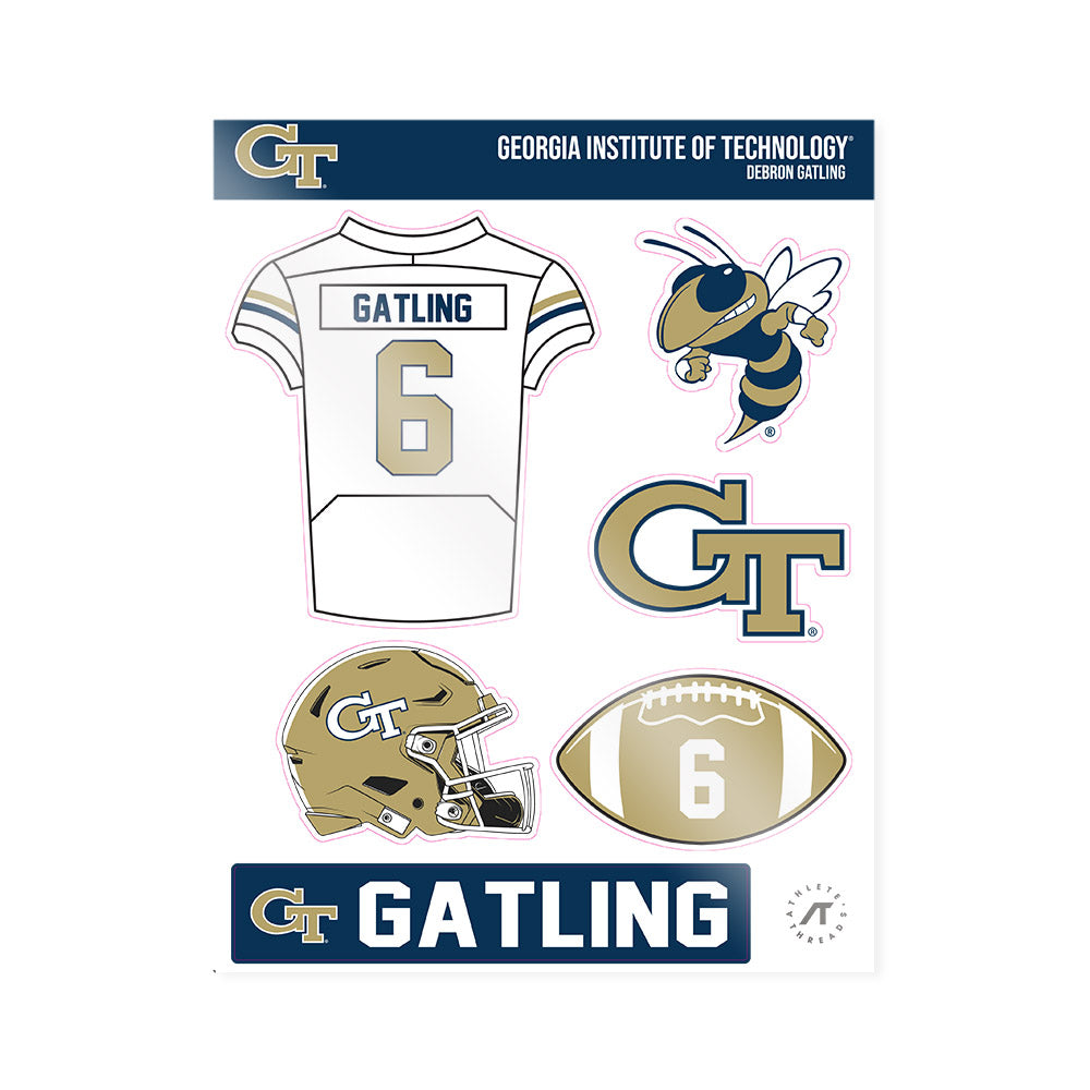 Georgia Tech - NCAA Football : Debron Gatling - Sticker Sheet-0