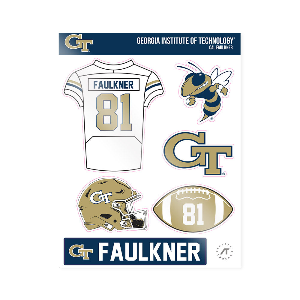 Georgia Tech - NCAA Football : Cal Faulkner - Sticker Sheet-0