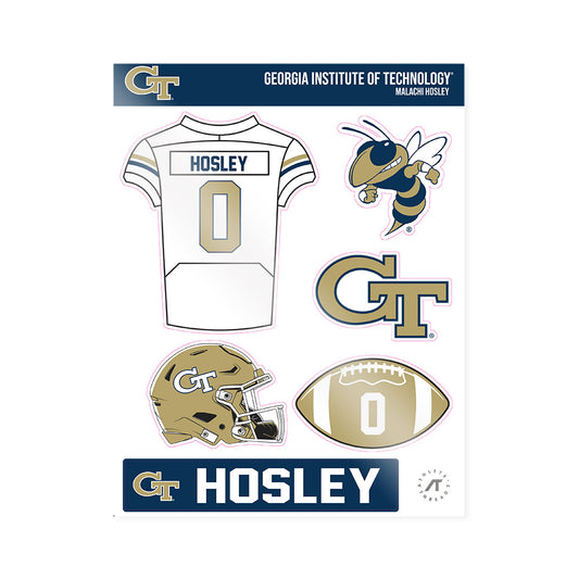 Georgia Tech - NCAA Football : Malachi hosley - Sticker Sheet-0