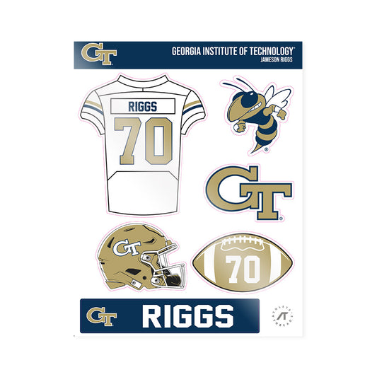 Georgia Tech - NCAA Football : Jameson Riggs - Sticker Sheet-0