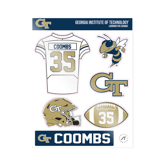 Georgia Tech - NCAA Football : Carrington Coombs - Sticker Sheet-0
