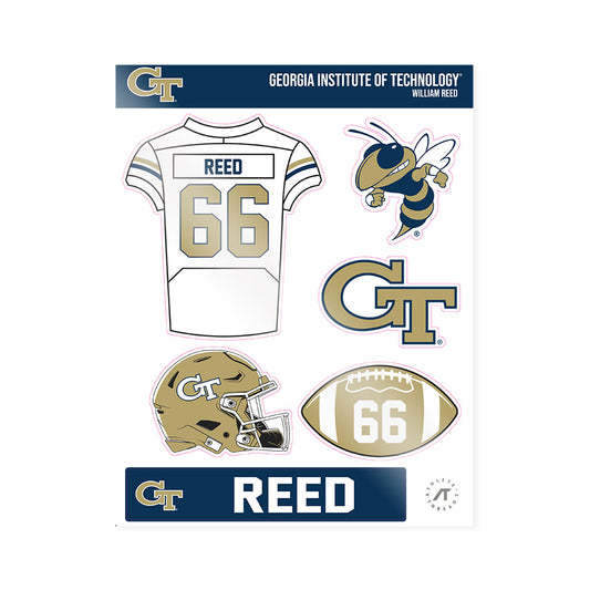 Georgia Tech - NCAA Football : William Reed - Sticker Sheet-0