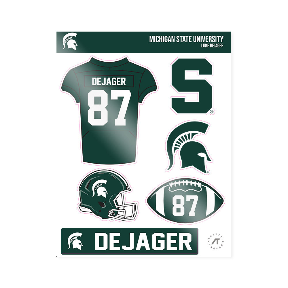 Michigan State - NCAA Football : Luke DeJager - Sticker Sheet-0