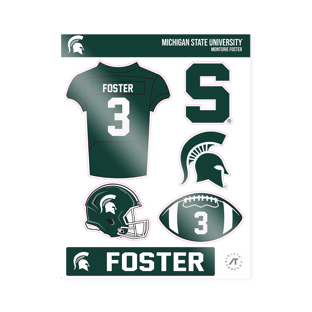 Michigan State - NCAA Football : Montorie Foster - Sticker Sheet-0