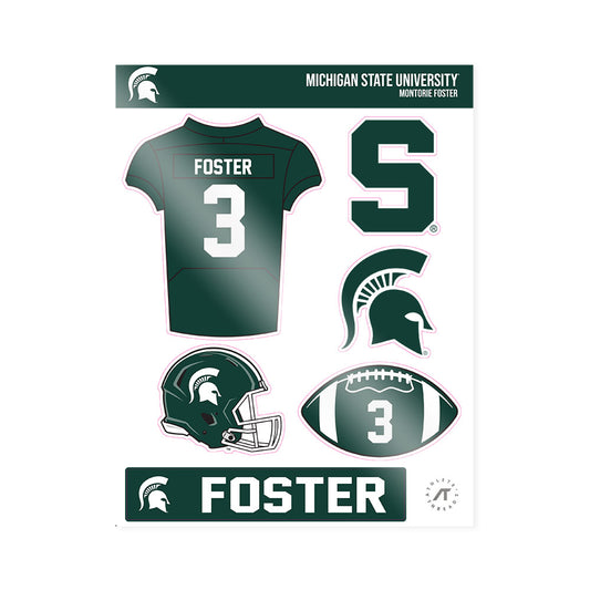 Michigan State - NCAA Football : Montorie Foster - Sticker Sheet-0