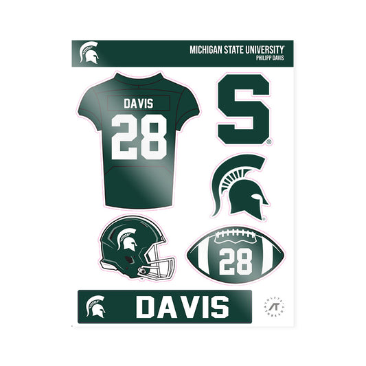 Michigan State - NCAA Football : Philipp Davis - Sticker Sheet-0