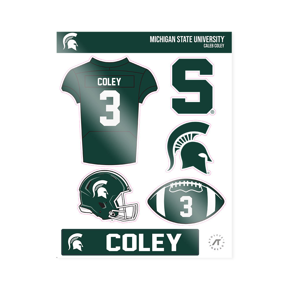 Michigan State - NCAA Football : Caleb Coley - Sticker Sheet-0