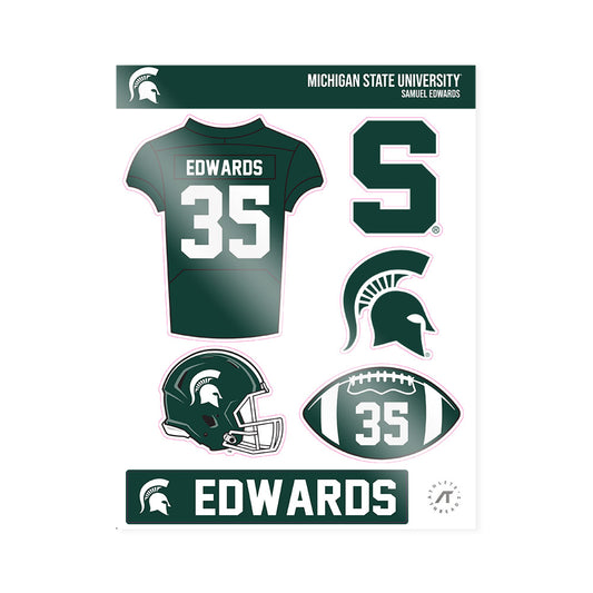 Michigan State - NCAA Football : Samuel Edwards - Sticker Sheet-0