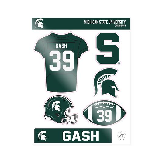 Michigan State - NCAA Football : Caleb Gash - Sticker Sheet-0