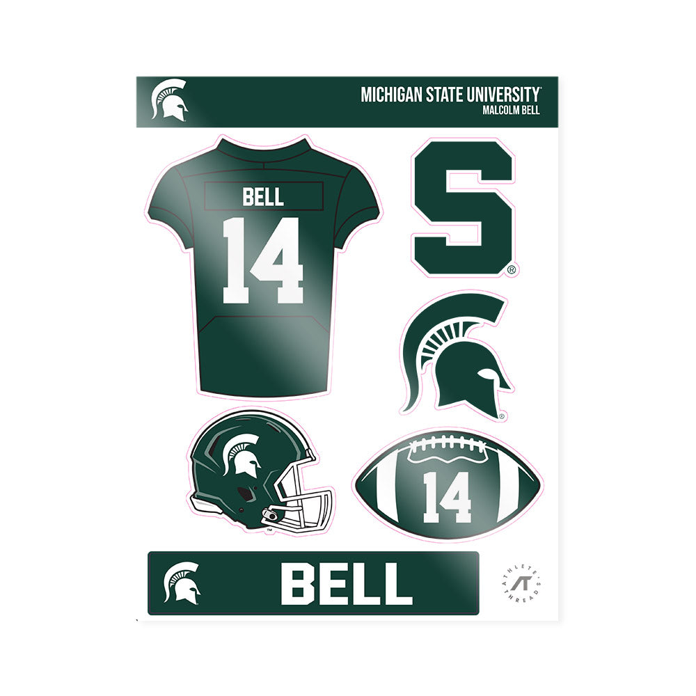 Michigan State - NCAA Football : Malcolm Bell - Sticker Sheet-0