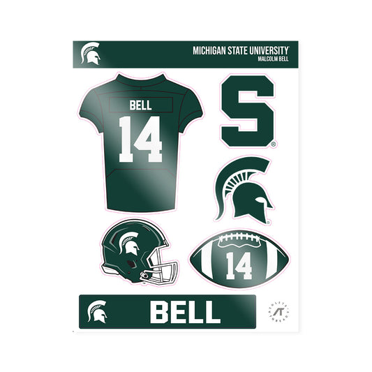Michigan State - NCAA Football : Malcolm Bell - Sticker Sheet-0