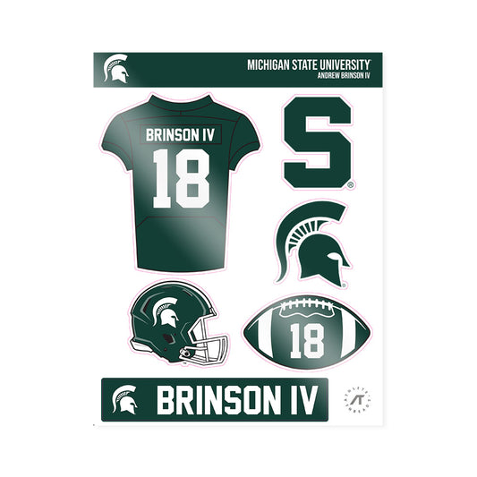 Michigan State - NCAA Football : Andrew Brinson IV - Sticker Sheet-0