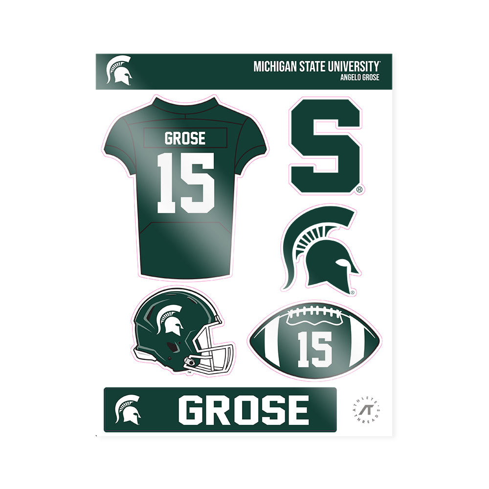 Michigan State - NCAA Football : Angelo Grose - Sticker Sheet-0