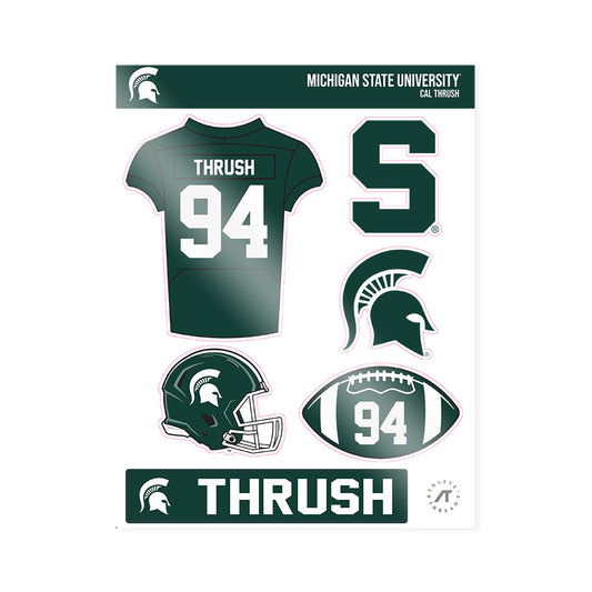 Michigan State - NCAA Football : Cal Thrush - Sticker Sheet-0