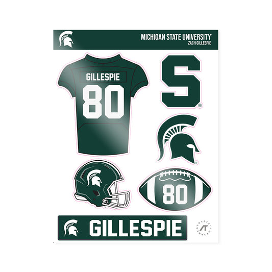 Michigan State - NCAA Football : Zach Gillespie - Sticker Sheet-0