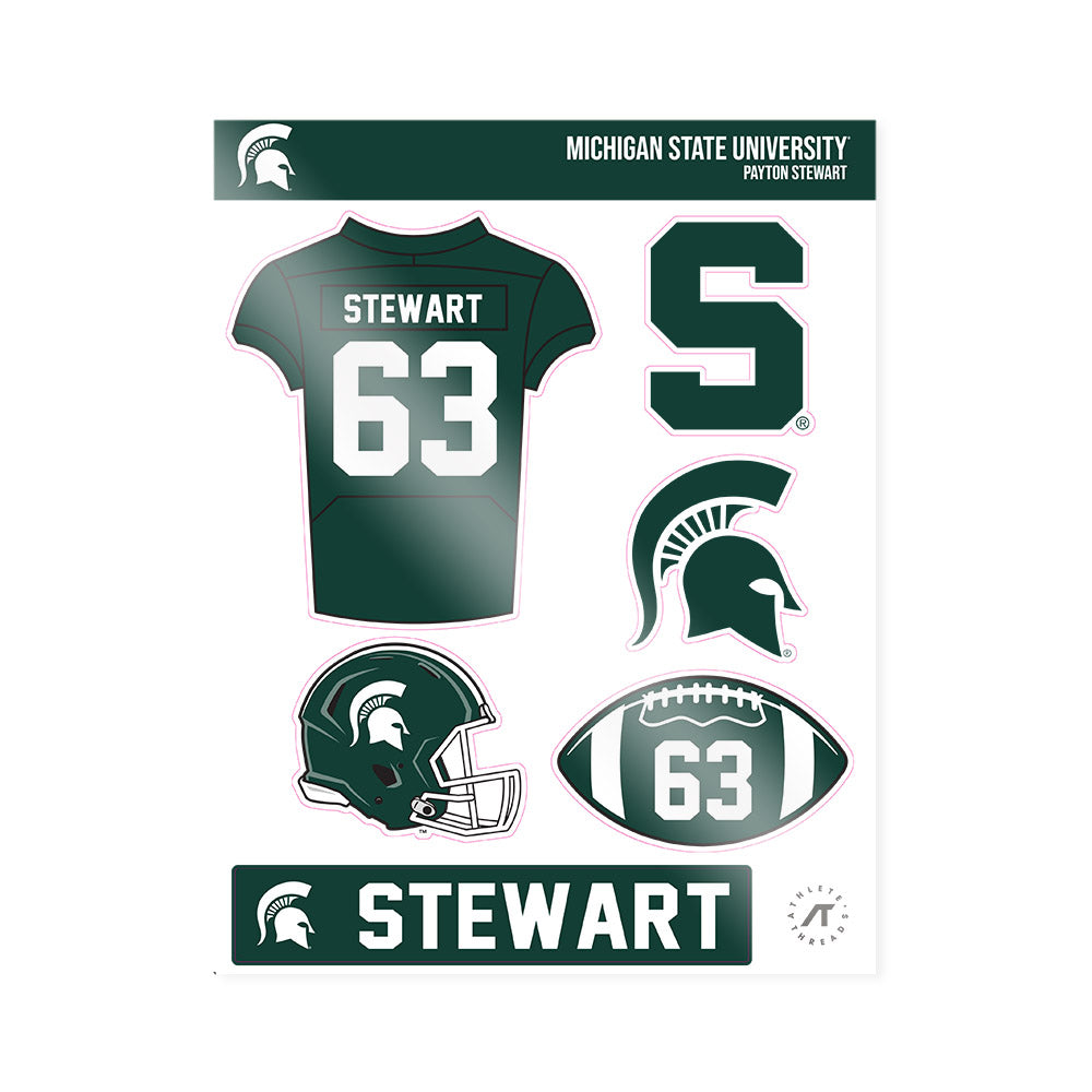 Michigan State - NCAA Football : Payton Stewart - Sticker Sheet-0