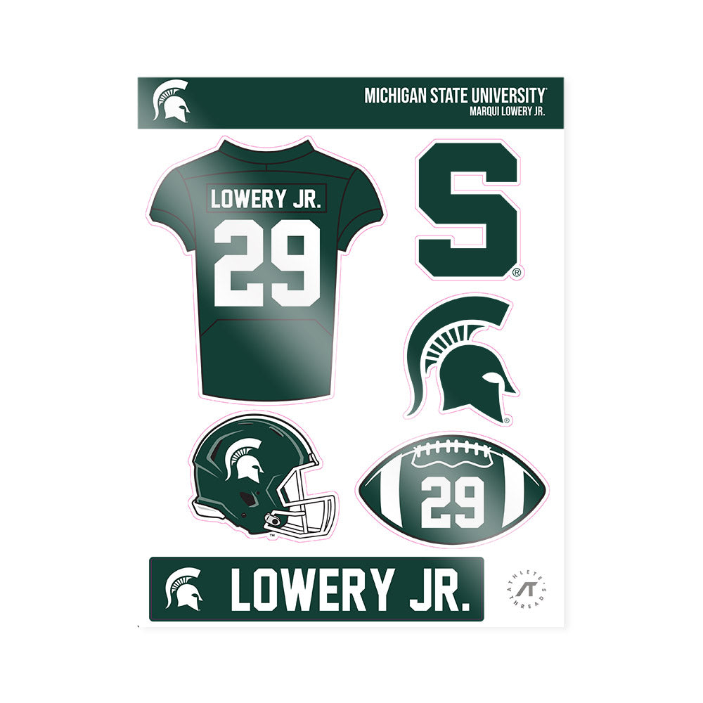 Michigan State - NCAA Football : Marqui Lowery Jr. - Sticker Sheet-0