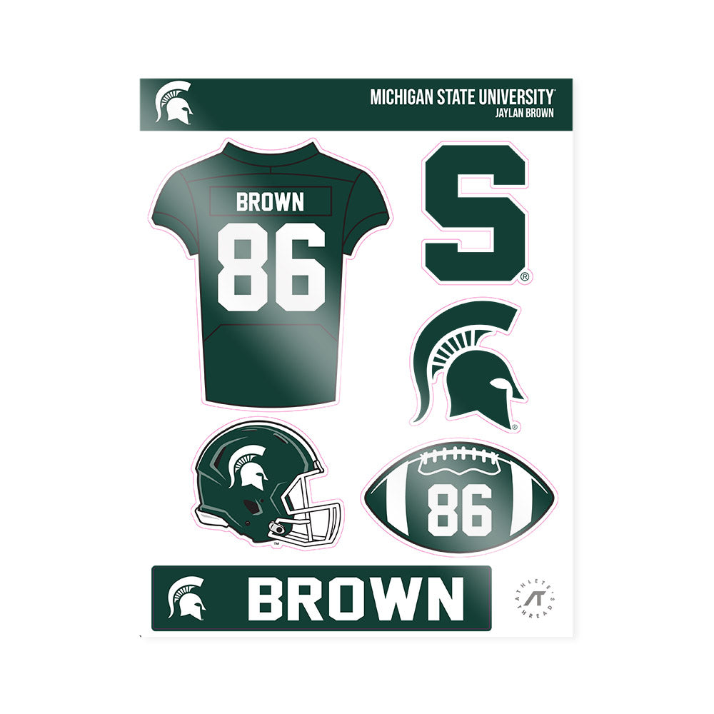 Michigan State - NCAA Football : Jaylan Brown - Sticker Sheet-0