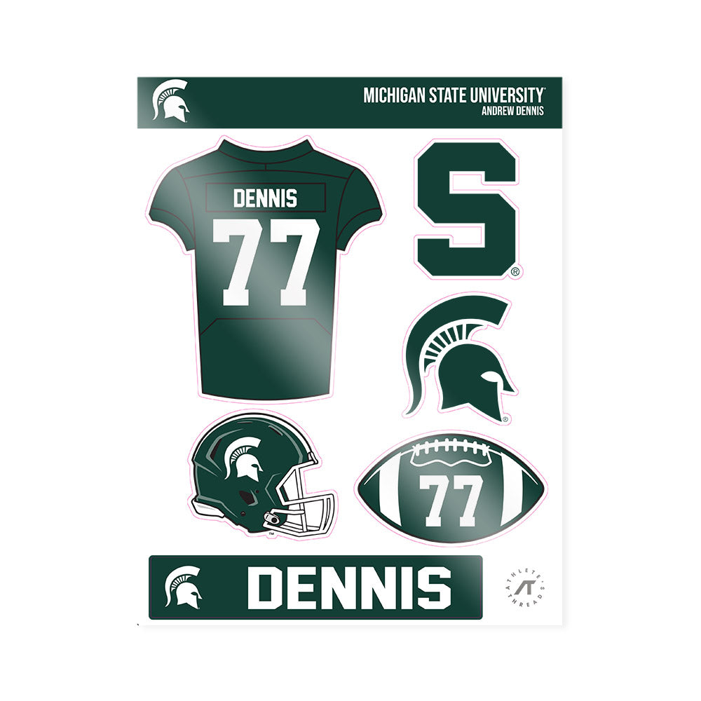 Michigan State - NCAA Football : Andrew Dennis - Sticker Sheet-0