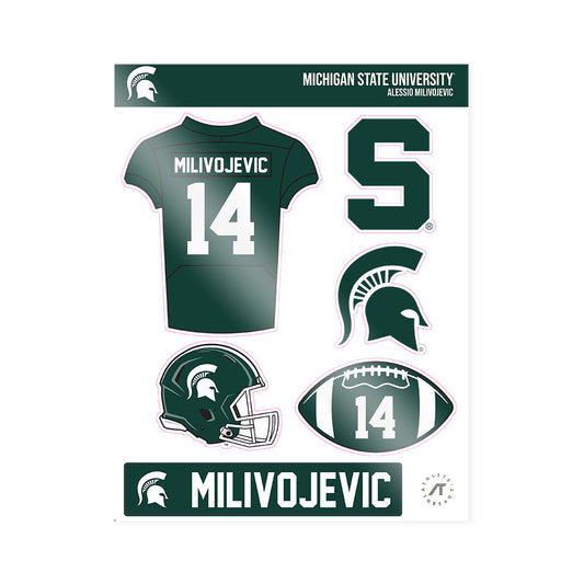 Michigan State - NCAA Football : Alessio Milivojevic - Sticker Sheet-0